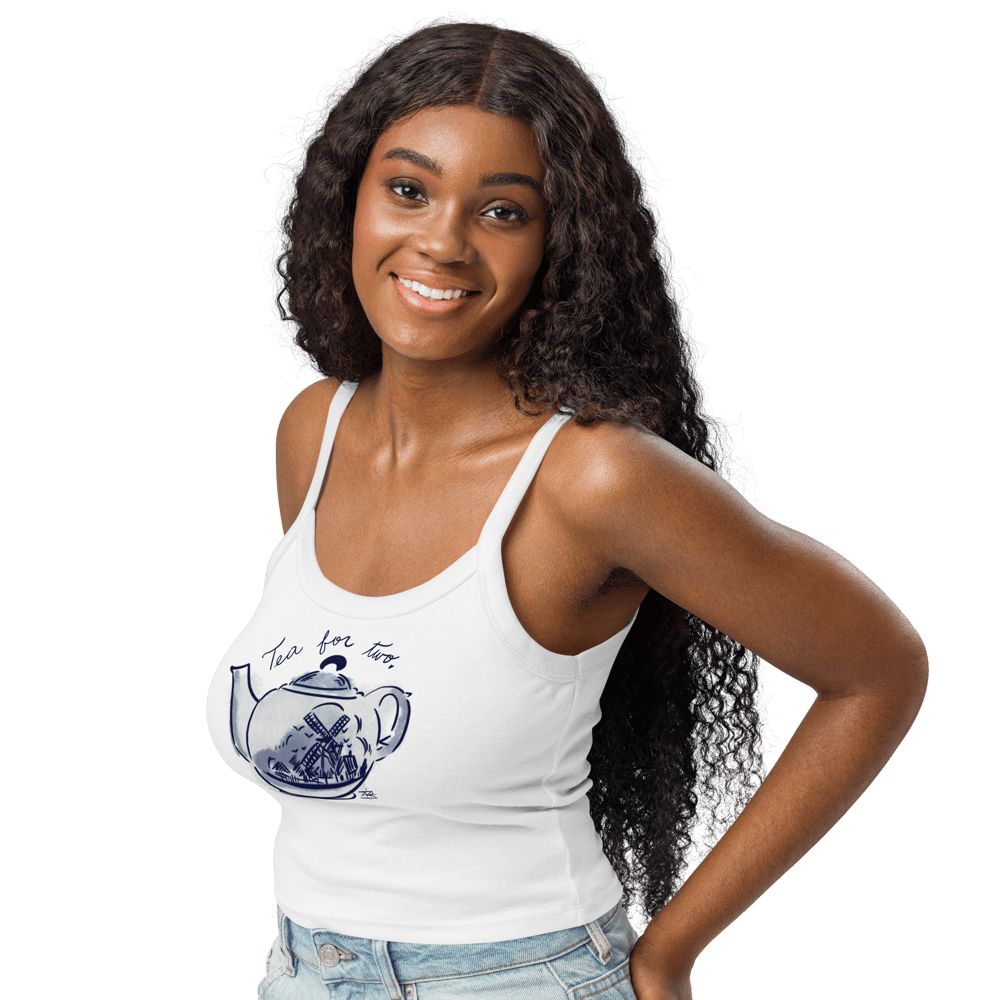 Tea for Two Women’s micro-rib tank top