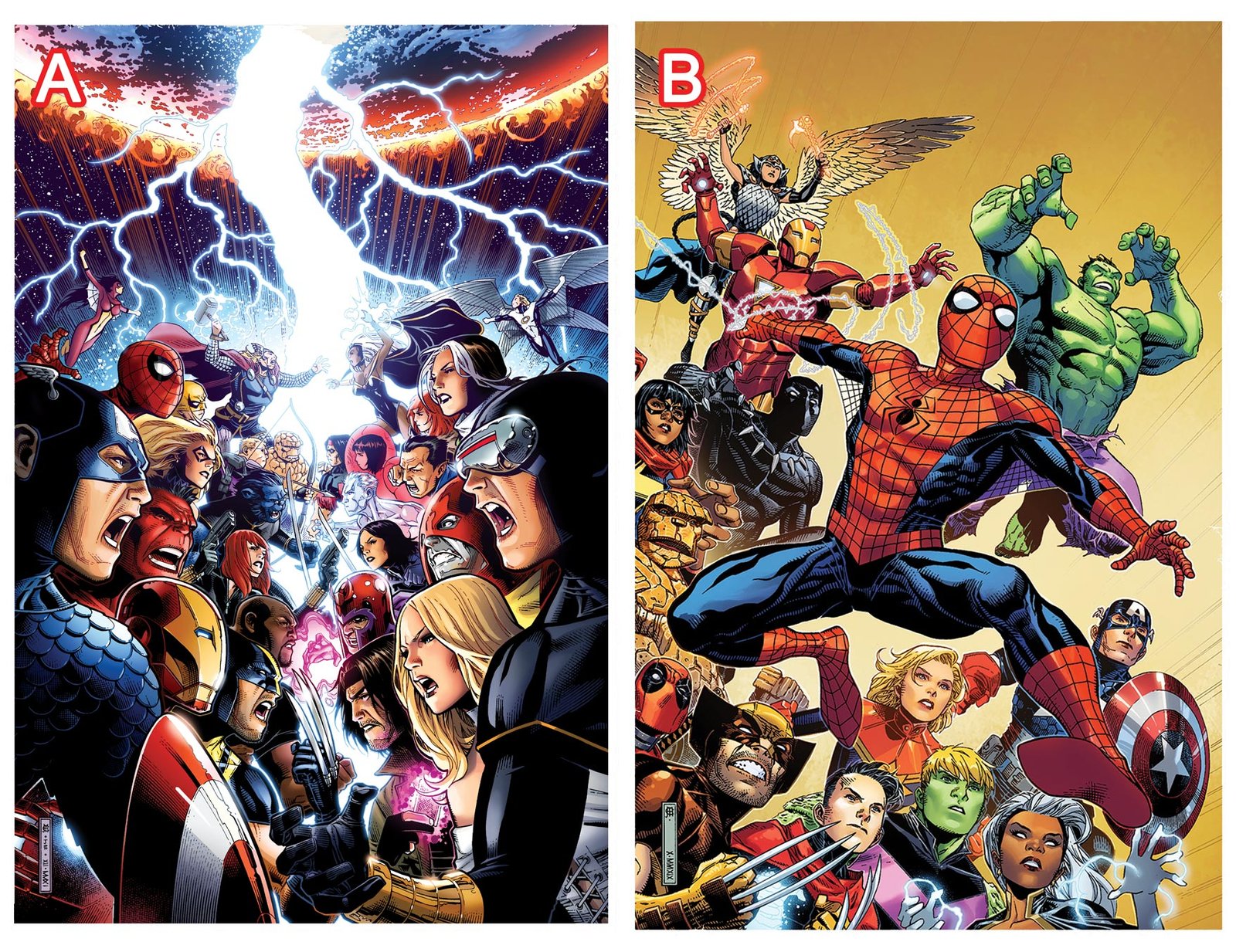 AVENGERS Vs X-MEN & SPIDER-FRIENDS Print | Jim Cheung Art