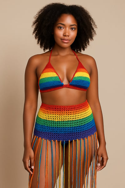 Image of Rainbow Crochet 2-Piece Set
