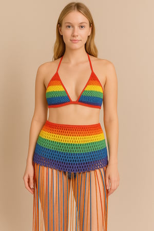 Image of Rainbow Crochet 2-Piece Set