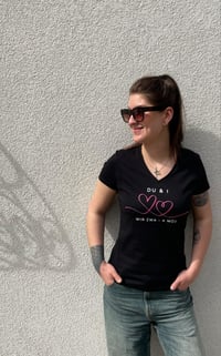 Image 2 of Damen T-Shirt "DU & I - Wir zwa a Wöd" - SCHWARZ