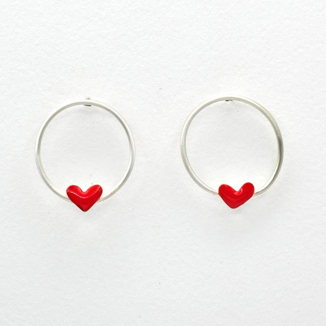 ORECCHINI CUORI STORTI  CERCHIO