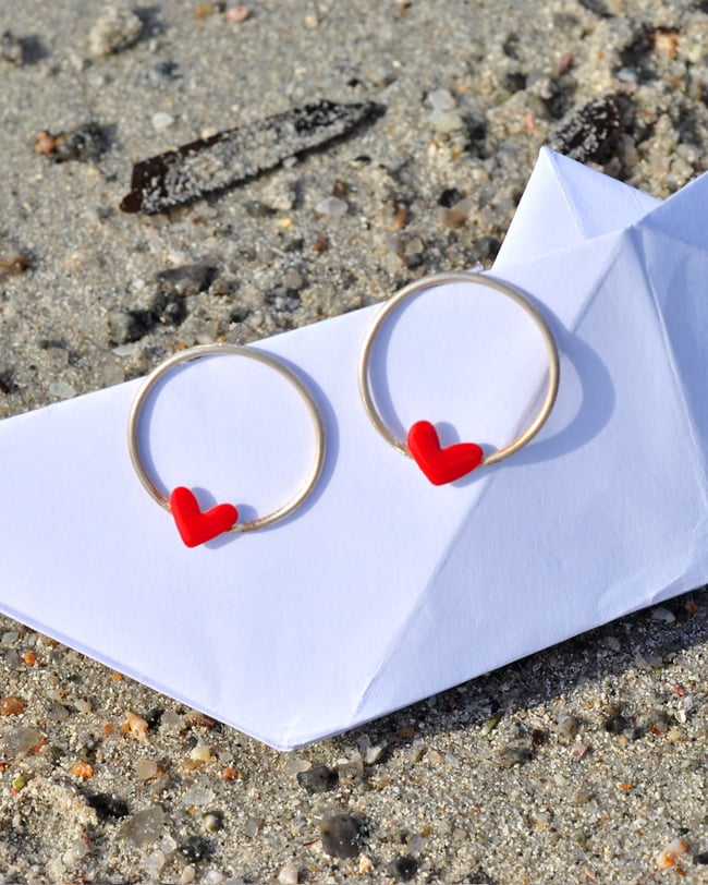 ORECCHINI CUORI STORTI  CERCHIO