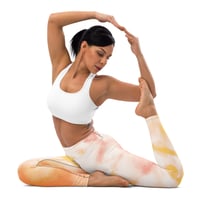 Image 4 of Yoga Leggings Yellow-Peach