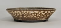 Image 1 of Round bonsai pot in cratered glaze. 188x44mm