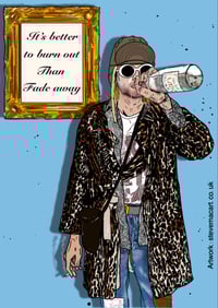 Kurt Cobain - Nirvana Art Print - Blue
