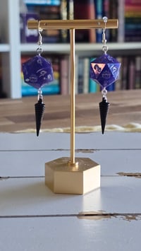Image 1 of Blurple D20 earrings