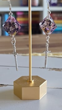 Image 1 of Graveyard's Grace d10 Dagger earrings