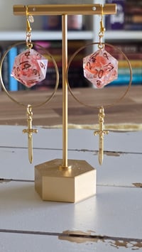 Image 3 of Femme Fatale florale dagger d20 earrings