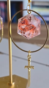 Image 4 of Femme Fatale florale dagger d20 earrings