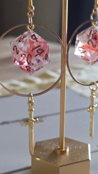 Image 5 of Femme Fatale florale dagger d20 earrings