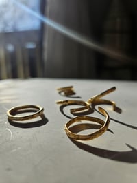 Set of 5 Gold Engraved Adjustable Midi Rings 