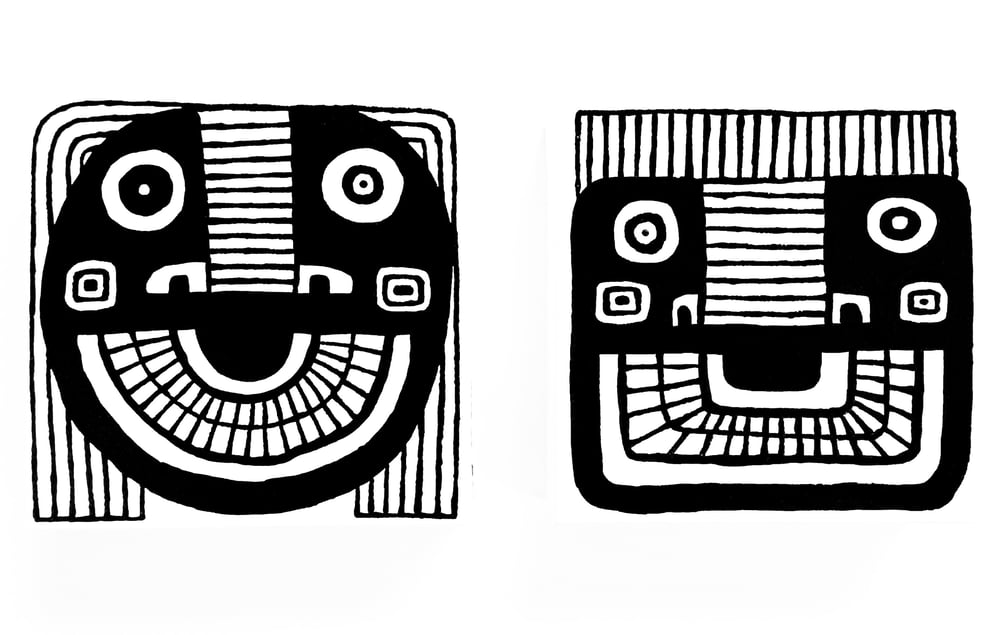 Image of FACE PAINTINGS - 6" X 6" CANVAS (Set of 2)