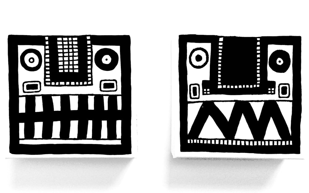 Image of FACE PAINTINGS - 6" X 6" CANVAS (Set of 2) .