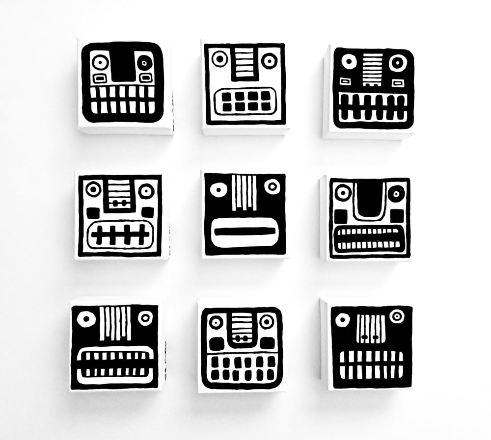 Image of FACE PAINTINGS - 4" X 4" CANVAS (Set of 9)