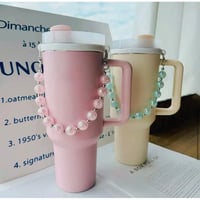 Image 1 of Large Beaded Handles For Water Bottles | 4 Colors