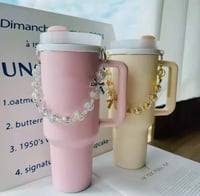 Image 5 of Beaded Water Bottle Handle | Clear Rainbow 