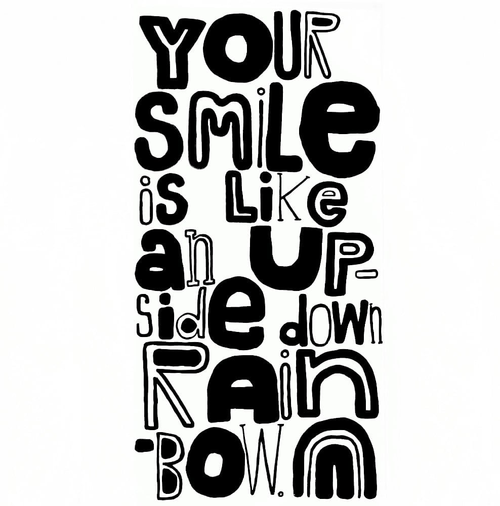 Image of YoUR SMiLe iS LikE aN UPSidE dOWN RAiNbOW . - 15" X 30" CANVAS