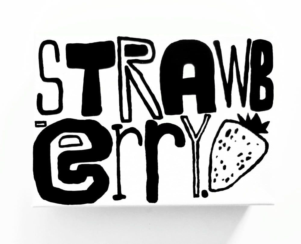Image of StRAWbERRY - 5" X 7" CANVAS