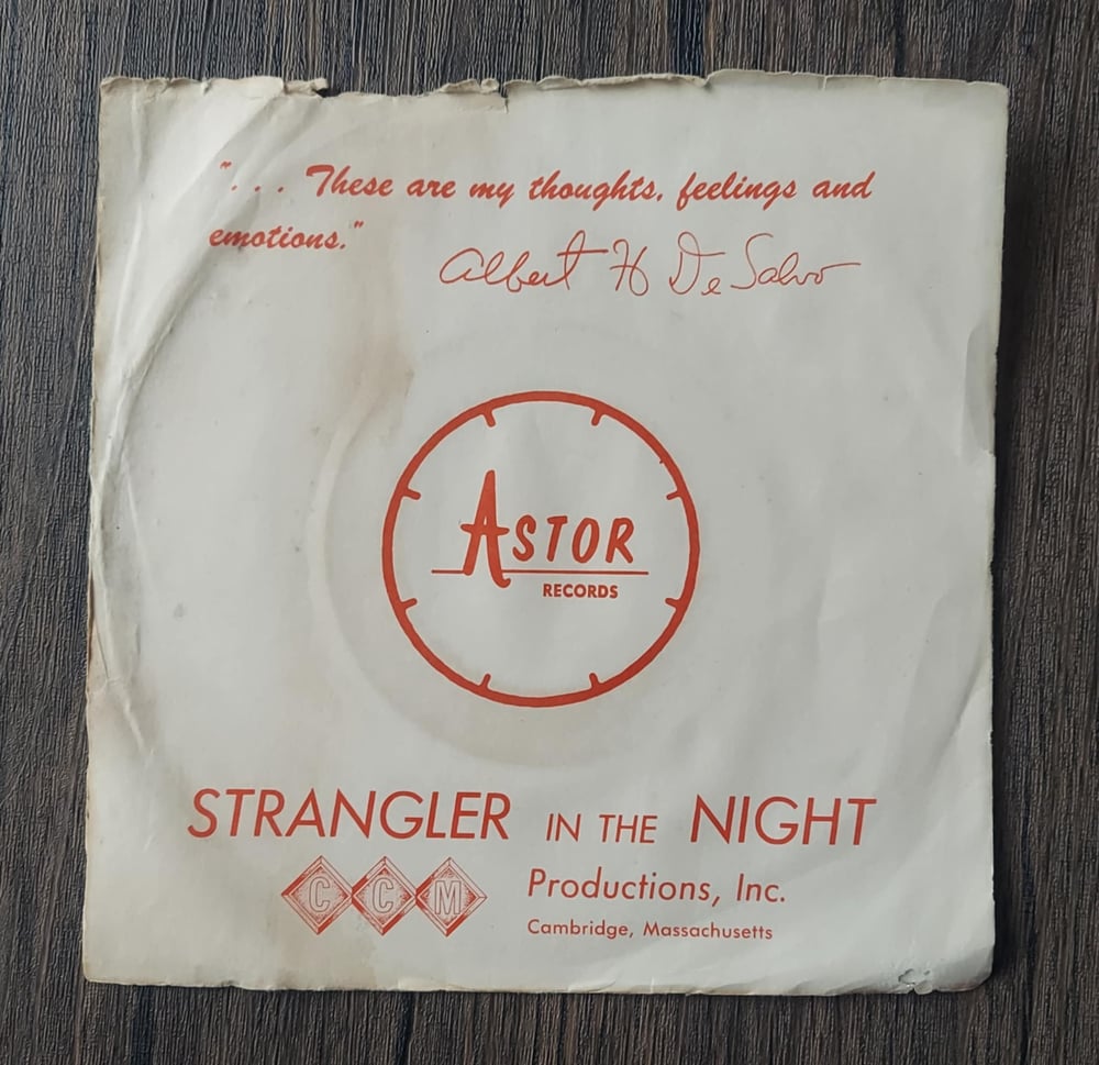 Strangler in the Night, by Albert DeSalvo 7” Vinyl Record