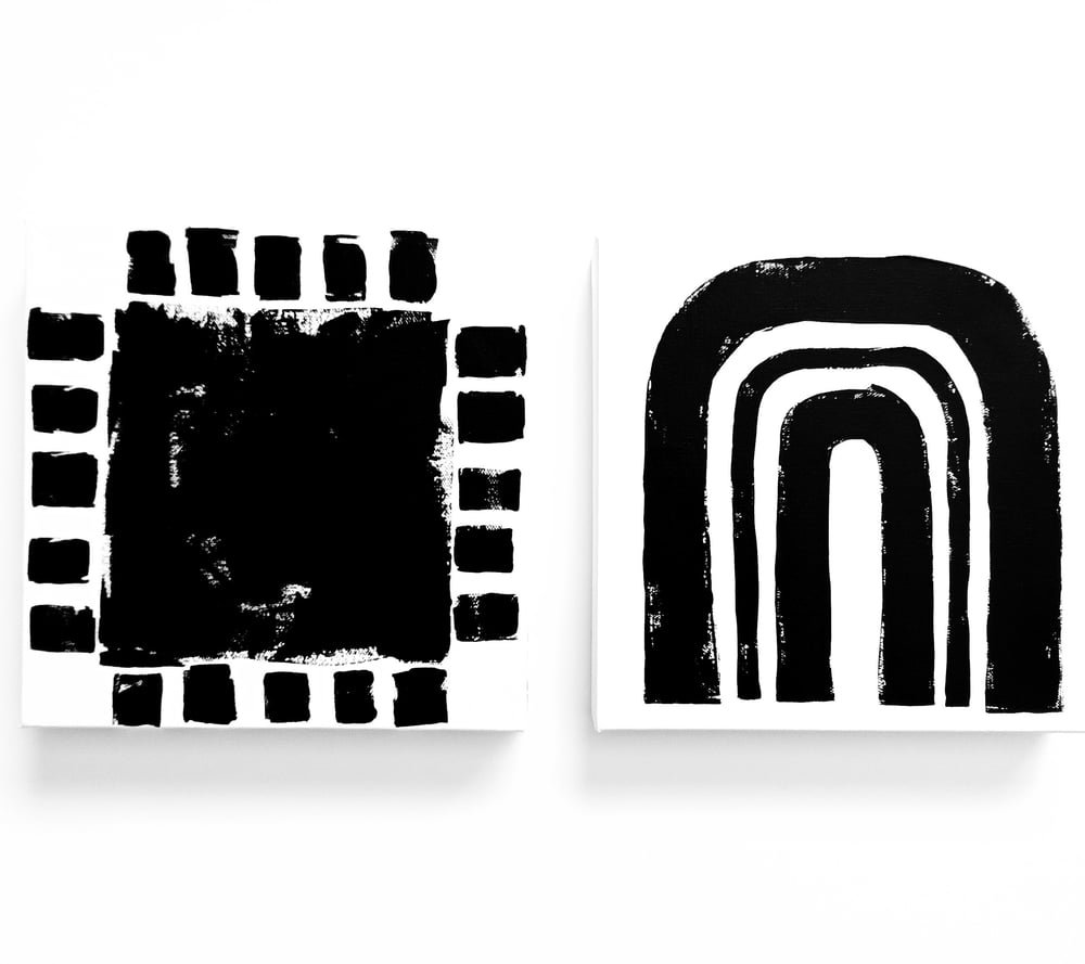 Image of SQUaRe SuN + RAiNbOW - 10" X 10" CANVAS (Set of 2)