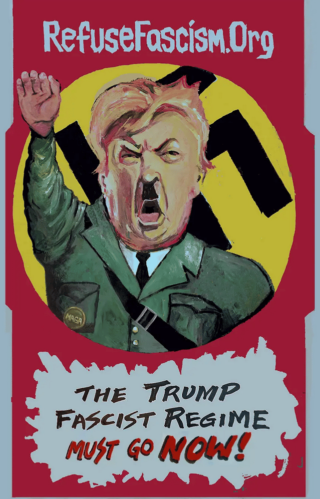 Image of Trumpler Poster; set of 2 with "humanity" and "Trump Must Go NOW" slogans