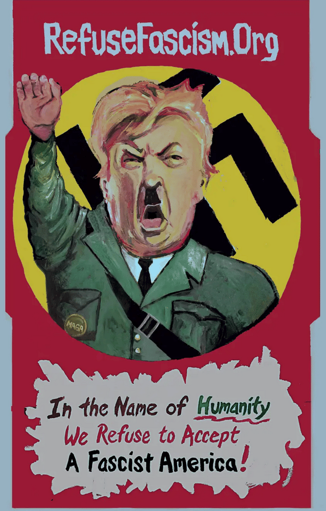 Image of Trumpler Poster; set of 2 with "humanity" and "Trump Must Go NOW" slogans