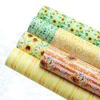 Smooth Faux Leather Sheets Pack Sunflowers