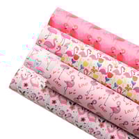 Smooth Faux Leather Sheets Pack Flamingos