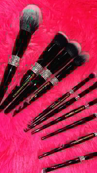 Image 1 of 10 Piece Black Rhinestone Brush Set