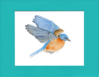 Image 3 of Blue Bird and Friend Giclée Art Print 10"x8", 7"x5"