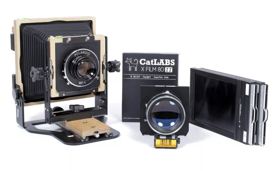 Image of Intrepid 4X5 MKIV Field camera w/ 135mm + 270mm lenses holders film fresnel #0342