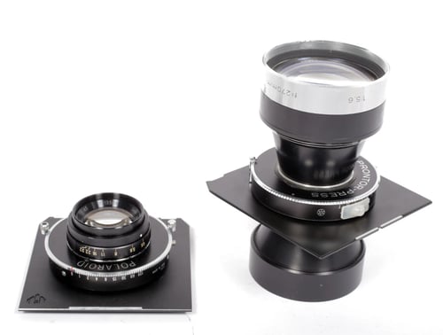 Image of Intrepid 4X5 MKIV Field camera w/ 135mm + 270mm lenses holders film fresnel #0342