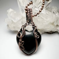 Image 1 of Black Onyx Heart and Copper Necklace