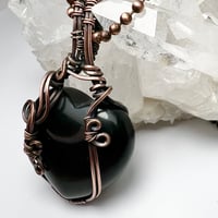 Image 2 of Black Onyx Heart and Copper Necklace