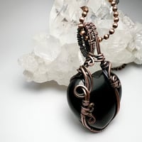 Image 3 of Black Onyx Heart and Copper Necklace