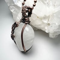 Image 4 of White Quartz Heart and Copper Wire Pendant 