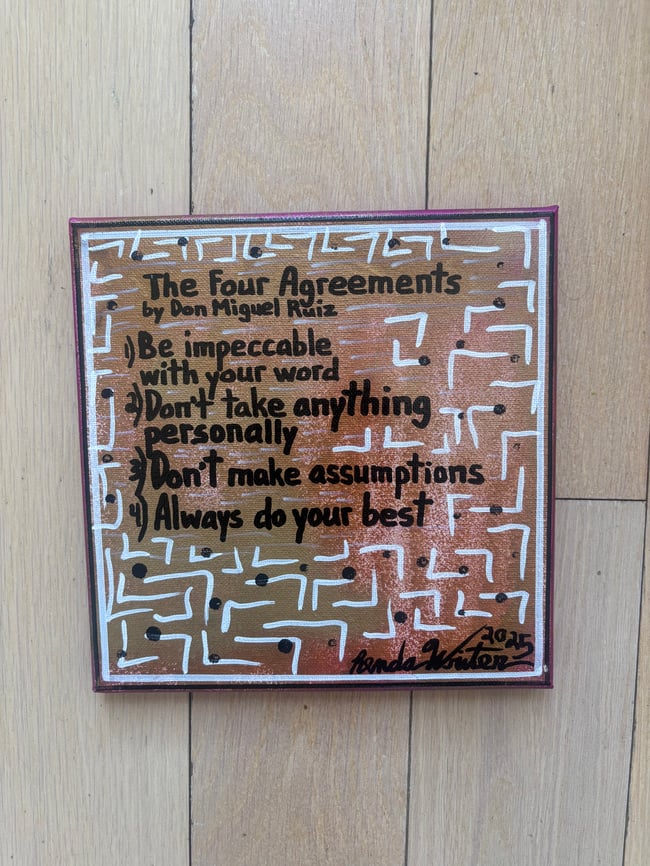 8” x 8” • The Four Agreements • Canvas Original • ON SALE