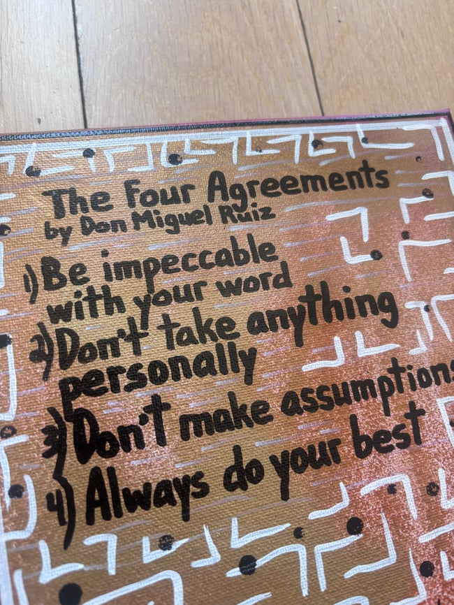 8” x 8” • The Four Agreements • Canvas Original • ON SALE