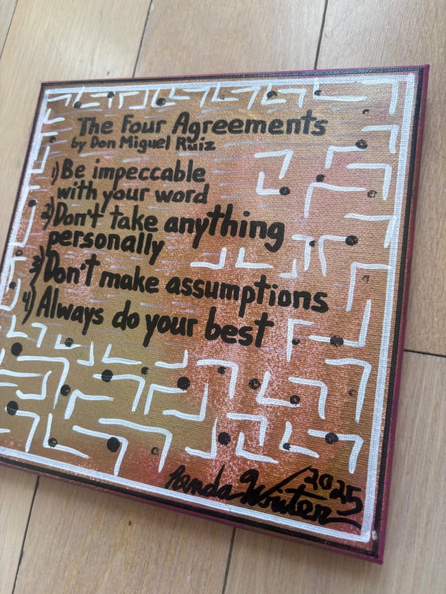 8” x 8” • The Four Agreements • Canvas Original • ON SALE