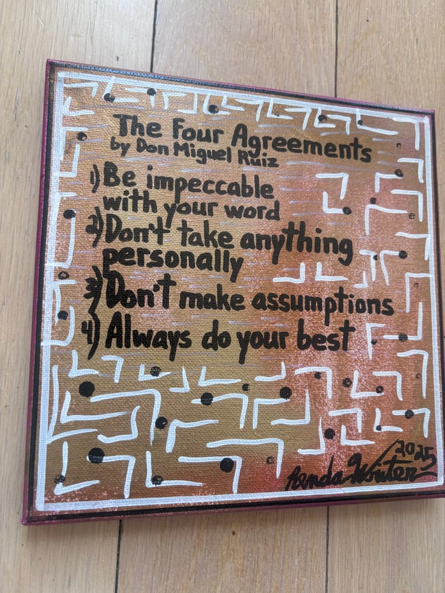 8” x 8” • The Four Agreements • Canvas Original • ON SALE