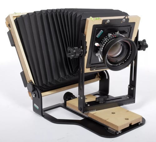 Image of Intrepid 5X7 Field camera w/ Schneider 210mm lens + holders + fresnel #0350