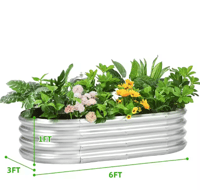 Single pack 1X3X6FT garden beds-Oval