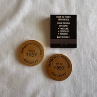 Image 2 of Black Dragon Tattooing Matchbook & Tattoos By Renegade Wooden Nickels Bundle