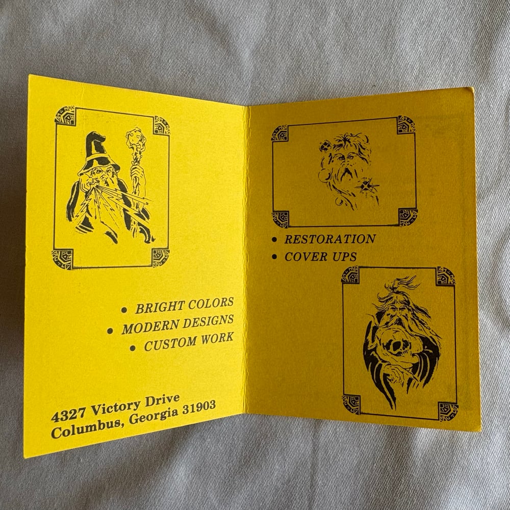 Dixieland Tattoo Trifold Aftercare Business Card 
