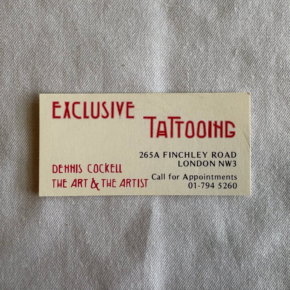 Red Exclusive Tattooing Dennis Cockell Business Card