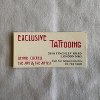 Image 1 of Red Exclusive Tattooing Dennis Cockell Business Card