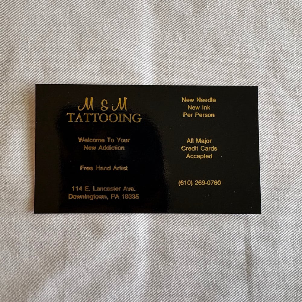 M & M Tattooing Business Card
