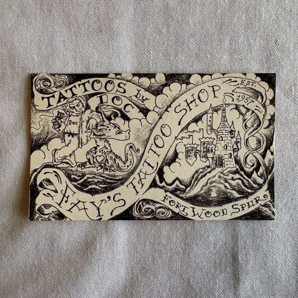 Tattoos By Doc Fay’s Tattoo Shop Business Card 