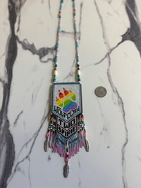 Image 4 of Beaded Medallion - Two Spirit Wolf Clan